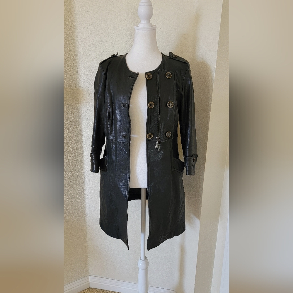 KOR@KOR Real Genuine Buttery Soft Leather Black jacket/coat Size 46
